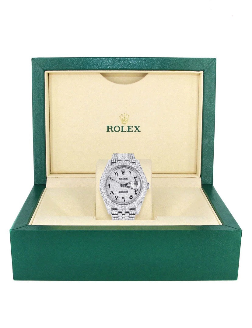 ROLEX DATEJUST DIAMOND ICED WATCH ARABIC DIAL