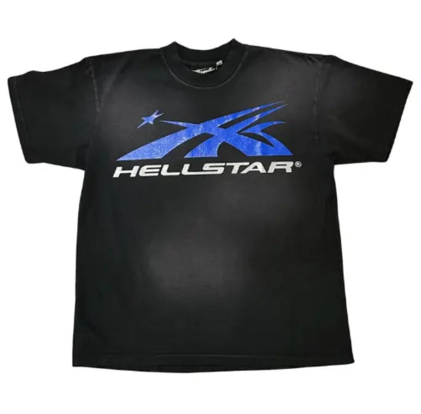 HELLSTAR BLACK AND BLUE SPORTS LOGO TSHIRT