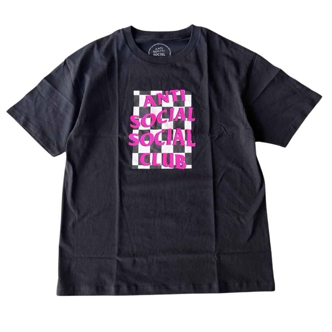 ANTI SOCIAL SOCIAL CLUB CHECKERED LOGO T-SHIRT BLACK