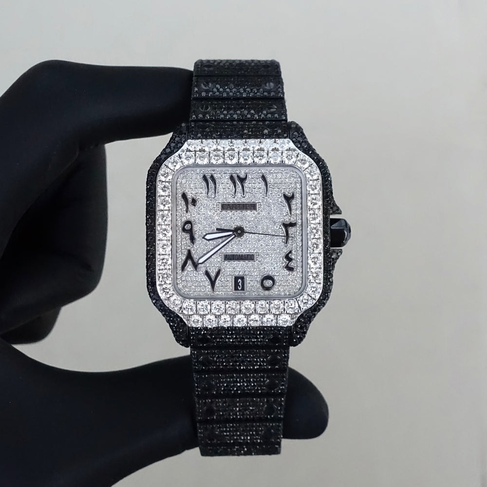 Diamond Cartier Santos 40mm - Black & White Diamonds