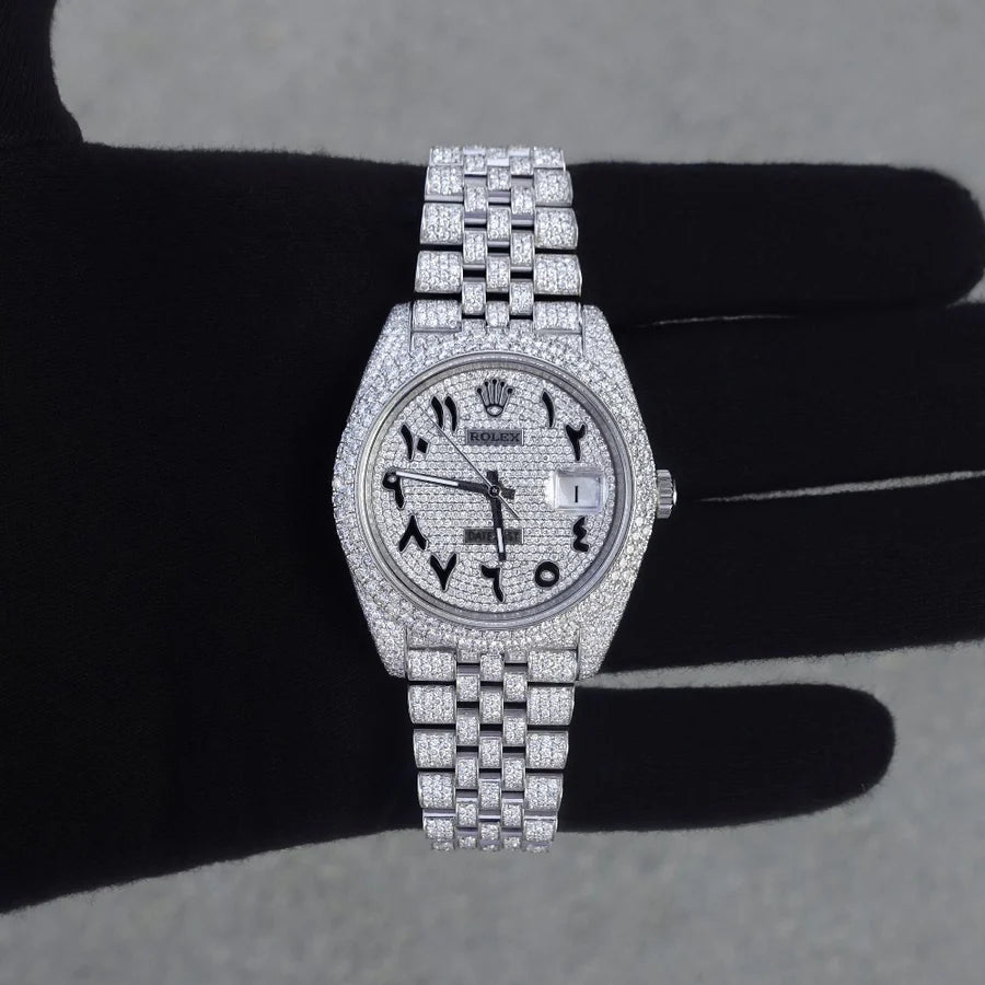 ROLEX DATEJUST DIAMOND ICED WATCH ARABIC DIAL