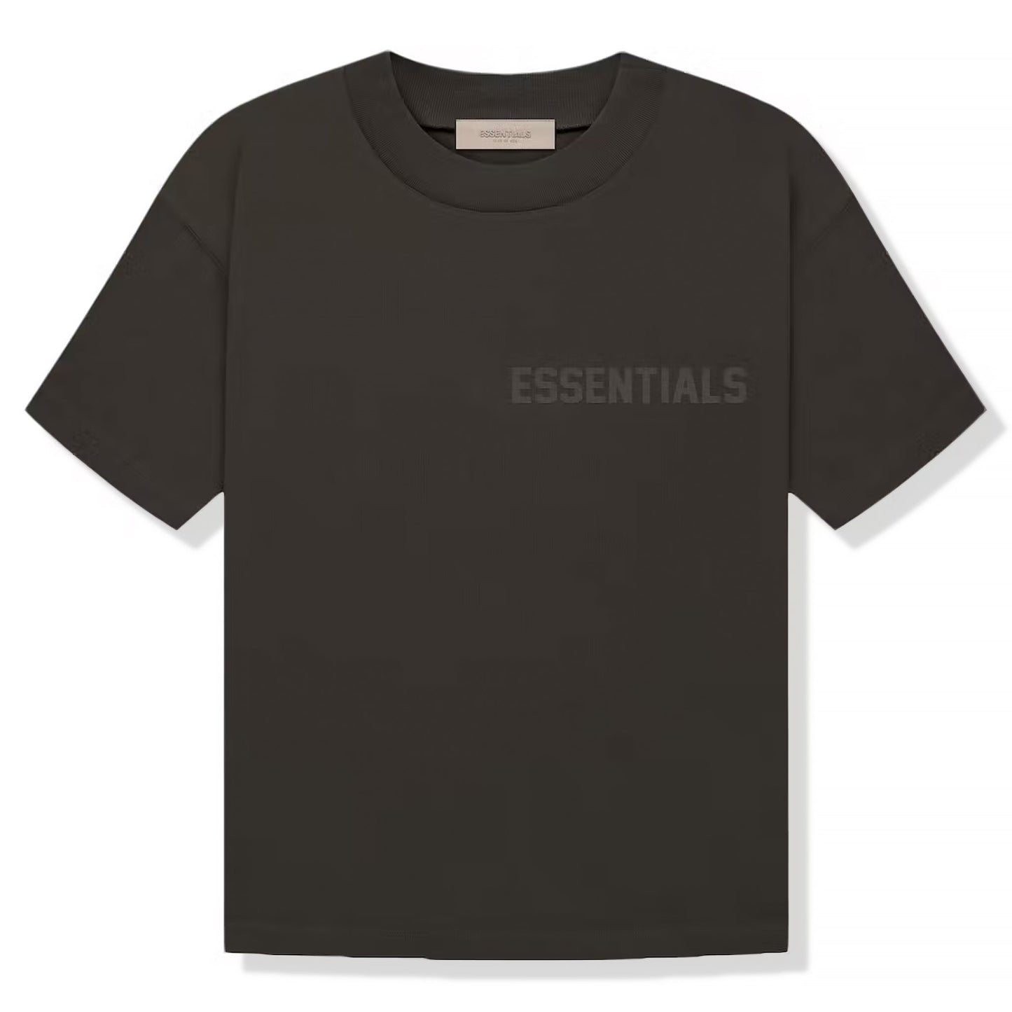 Fear Of God Essentials Logo Flocked Off Black T Shirt