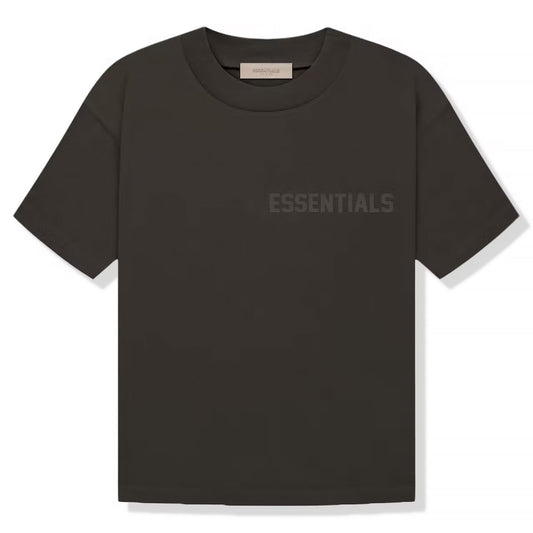 Fear Of God Essentials Logo Flocked Off Black T Shirt