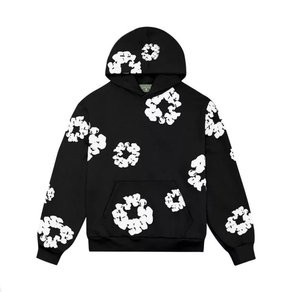 DENIM TEARS THE COTTON WREATH BLACK HOODIE