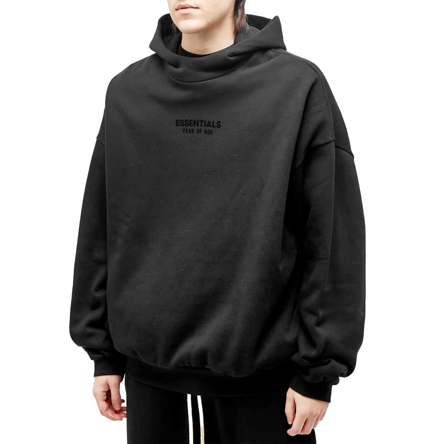 Fear Of God Essentials Jet Black Hoodie (FW23)