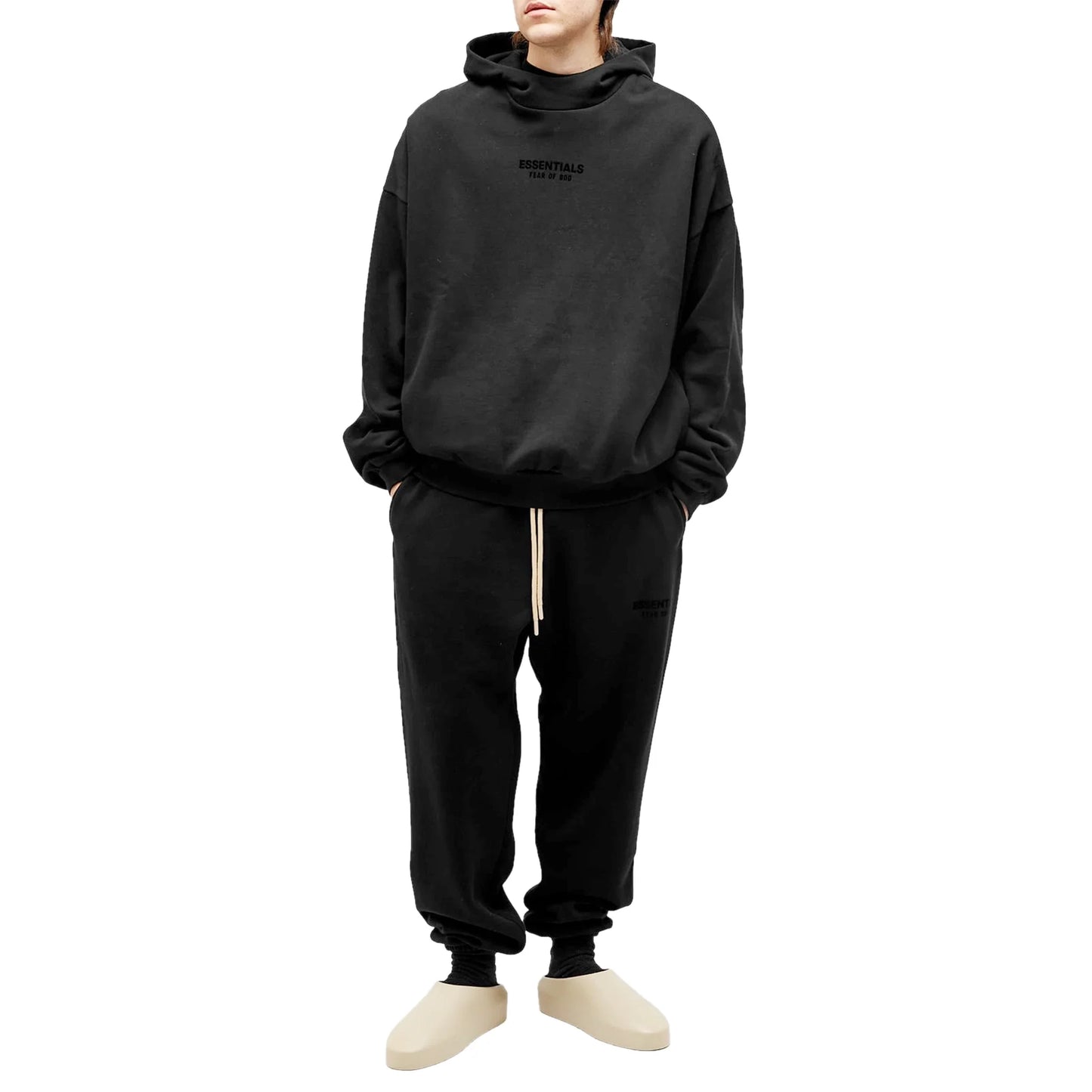 Fear Of God Essentials Jet Black Hoodie (FW23)