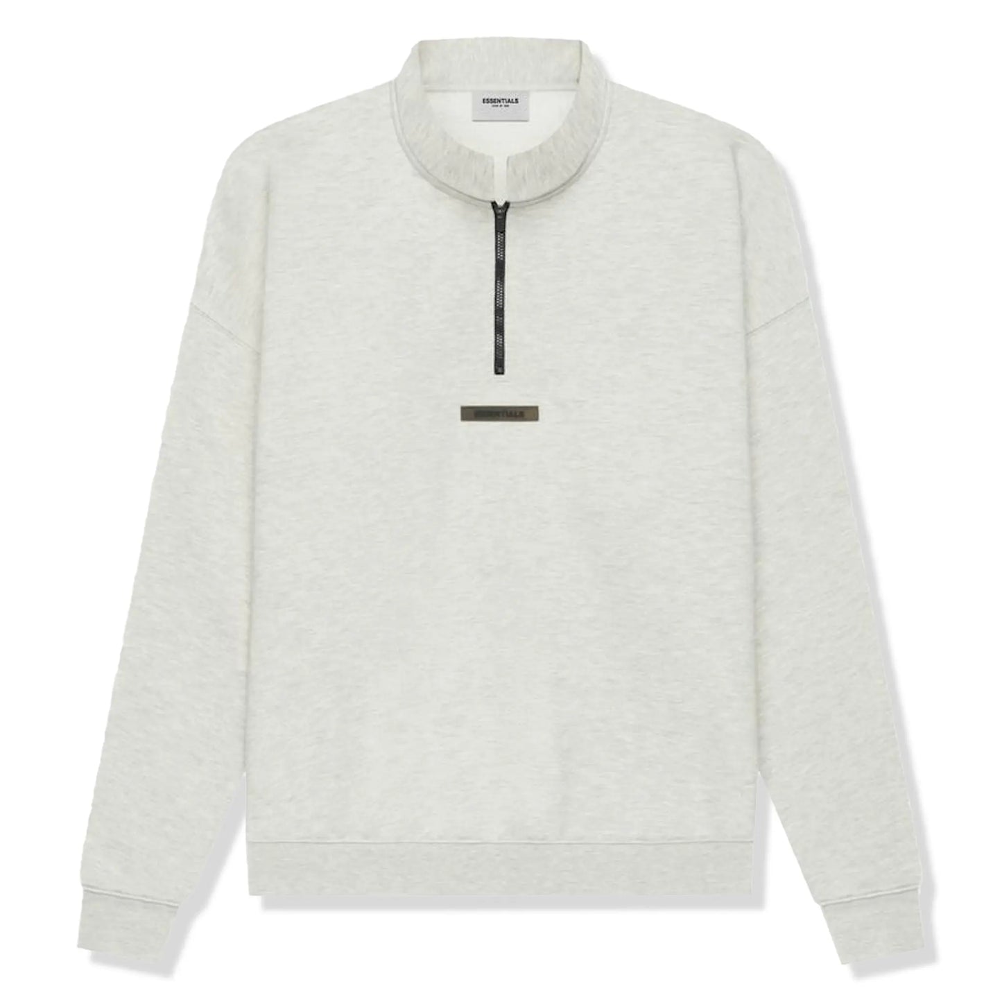 Fear Of God Essentials Light Heather Oatmeal Half-Zip Sweatshirt