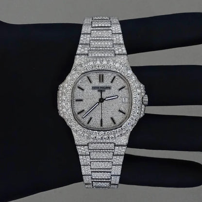 PATEK PHILIPPE GENEVA DIAMOND ICED WATCH 41MM