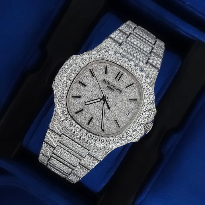 PATEK PHILIPPE GENEVA DIAMOND ICED WATCH 41MM